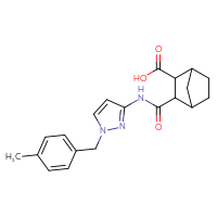 Chemical structure of 3-({1-[(4-methylphenyl)methyl]-1H-pyrazol-3-yl}carbamoyl)bicyclo[2.2.1]heptane-2-carboxylic acid - CSSB00160652417