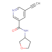 Chemical structure of 5-ethynyl-N-(oxolan-3-yl)pyridine-3-carboxamide - CSSB01992678269