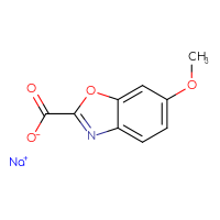 Chemical structure of sodium 6-methoxy-1,3-benzoxazole-2-carboxylate - CSSB02125606613