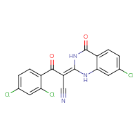 Chemical structure of 2-[(2Z)-7-chloro-4-oxo-1,2,3,4-tetrahydroquinazolin-2-ylidene]-3-(2,4-dichlorophenyl)-3-oxopropanenitrile - CSSB00161189024