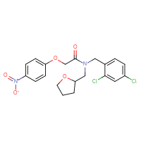 Chemical structure of N-[(2,4-dichlorophenyl)methyl]-2-(4-nitrophenoxy)-N-[(oxolan-2-yl)methyl]acetamide - CSSB00027509661