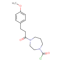 Chemical structure of 4-[3-(4-methoxyphenyl)propanoyl]-1,4-diazepane-1-carbonyl chloride - CSSB21224774875