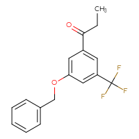 Chemical structure of 1-[3-(benzyloxy)-5-(trifluoromethyl)phenyl]propan-1-one - CSSB20813993539
