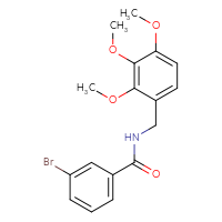 Chemical structure of 3-bromo-N-[(2,3,4-trimethoxyphenyl)methyl]benzamide - CSSB00232580693