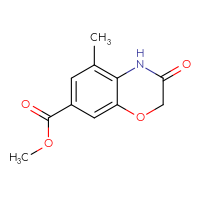 Chemical structure of methyl 5-methyl-3-oxo-3,4-dihydro-2H-1,4-benzoxazine-7-carboxylate - CSSB14926692613