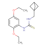 Chemical structure of 3-({bicyclo[1.1.1]pentan-1-yl}methyl)-1-(2,5-diethoxyphenyl)thiourea - CSSB21432518756
