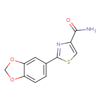 Chemical structure of 2-(2H-1,3-benzodioxol-5-yl)-1,3-thiazole-4-carboxamide - CSSB00064004869