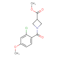 Chemical structure of methyl 1-(2-chloro-4-methoxybenzoyl)azetidine-3-carboxylate - CSSB02018193561
