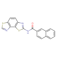 Chemical structure of N-{3,10-dithia-5,12-diazatricyclo[7.3.0.0²,⁶]dodeca-1(9),2(6),4,7,11-pentaen-4-yl}naphthalene-2-carboxamide - CSSB00103150205