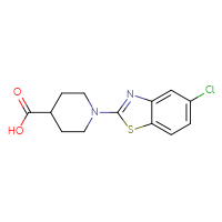 Chemical structure of 1-(5-chloro-1,3-benzothiazol-2-yl)piperidine-4-carboxylic acid - CSSB00020624093