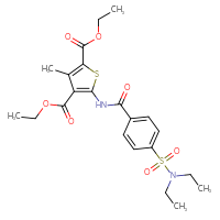 Chemical structure of 2,4-diethyl 5-[4-(diethylsulfamoyl)benzamido]-3-methylthiophene-2,4-dicarboxylate - CSSB00027990755