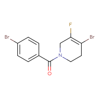 Chemical structure of 4-bromo-1-(4-bromobenzoyl)-5-fluoro-1,2,3,6-tetrahydropyridine - CSSB20571495750