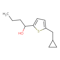 Chemical structure of 1-[5-(cyclopropylmethyl)thiophen-2-yl]butan-1-ol - CSSB00116796557