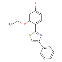 Chemical structure of 2-(2-ethoxy-4-fluorophenyl)-4-phenyl-1,3-thiazole - CSSB12380642624