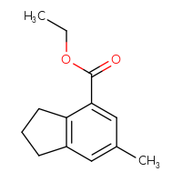 Chemical structure of ethyl 6-methyl-2,3-dihydro-1H-indene-4-carboxylate - CSSB03552812762