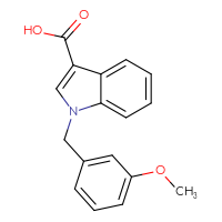 Chemical structure of 1-[(3-methoxyphenyl)methyl]-1H-indole-3-carboxylic acid - CSSB00161149339