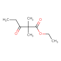 Chemical structure of ethyl 2,2-dimethyl-3-oxopentanoate - CSSB00011524837