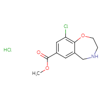 Chemical structure of methyl 9-chloro-2,3,4,5-tetrahydro-1,4-benzoxazepine-7-carboxylate hydrochloride - CSSB03624766957