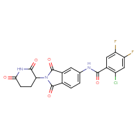 Chemical structure of 2-chloro-N-[2-(2,6-dioxopiperidin-3-yl)-1,3-dioxo-2,3-dihydro-1H-isoindol-5-yl]-4,5-difluorobenzamide - CSSB03509235344