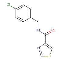 Chemical structure of N-[(4-chlorophenyl)methyl]-1,3-thiazole-4-carboxamide - CSSB00011594078