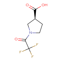 Chemical structure of (3S)-1-(2,2,2-trifluoroacetyl)pyrrolidine-3-carboxylic acid - CSSB02516812957