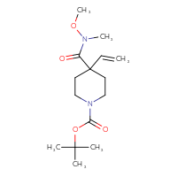 Chemical structure of tert-butyl 4-ethenyl-4-[methoxy(methyl)carbamoyl]piperidine-1-carboxylate - CSSB07054532434