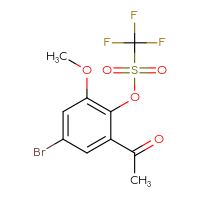 Chemical structure of 2-acetyl-4-bromo-6-methoxyphenyl trifluoromethanesulfonate - CSSB21009712485