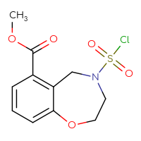 Chemical structure of methyl 4-(chlorosulfonyl)-2,3,4,5-tetrahydro-1,4-benzoxazepine-6-carboxylate - CSSB21224773395