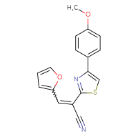 Chemical structure of 3-(furan-2-yl)-2-[4-(4-methoxyphenyl)-1,3-thiazol-2-yl]prop-2-enenitrile - CSSB00046140226