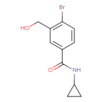 Chemical structure of 4-bromo-N-cyclopropyl-3-(hydroxymethyl)benzamide - CSSB11434309616