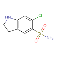 Chemical structure of 6-chloro-2,3-dihydro-1H-indole-5-sulfonamide - CSSB00010880082