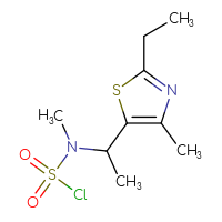 Chemical structure of N-[1-(2-ethyl-4-methyl-1,3-thiazol-5-yl)ethyl]-N-methylsulfamoyl chloride - CSSB06442491416