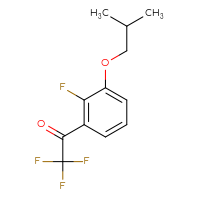 Chemical structure of 2,2,2-trifluoro-1-[2-fluoro-3-(2-methylpropoxy)phenyl]ethan-1-one - CSSB00103157617