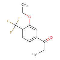 Chemical structure of 1-[3-ethoxy-4-(trifluoromethyl)phenyl]propan-1-one - CSSB00159343902