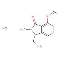Chemical structure of 3-(aminomethyl)-7-methoxy-2-methyl-2,3-dihydro-1H-isoindol-1-one hydrochloride - CSSB14948179003