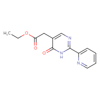 Chemical structure of ethyl 2-[6-oxo-2-(pyridin-2-yl)-1,6-dihydropyrimidin-5-yl]acetate - CSSB15107368570