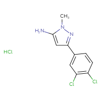 Chemical structure of 3-(3,4-dichlorophenyl)-1-methyl-1H-pyrazol-5-amine hydrochloride - CSSB06630658240