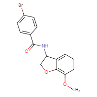 Chemical structure of 4-bromo-N-(7-methoxy-2,3-dihydro-1-benzofuran-3-yl)benzamide - CSSB06681633695