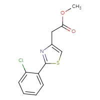 Chemical structure of methyl 2-[2-(2-chlorophenyl)-1,3-thiazol-4-yl]acetate - CSSB00000284059
