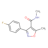 Chemical structure of 3-(4-fluorophenyl)-N,5-dimethyl-1,2-oxazole-4-carboxamide - CSSB00026574150