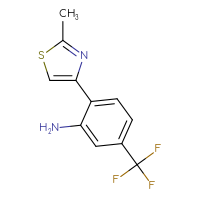 Chemical structure of 2-(2-methyl-1,3-thiazol-4-yl)-5-(trifluoromethyl)aniline - CSSB00053002977
