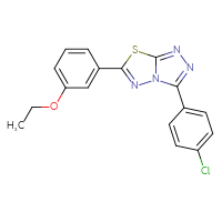 Chemical structure of 3-(4-chlorophenyl)-6-(3-ethoxyphenyl)-[1,2,4]triazolo[3,4-b][1,3,4]thiadiazole - CSSB00121637181