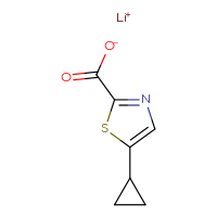 Chemical structure of lithium(1+) 5-cyclopropyl-1,3-thiazole-2-carboxylate - CSSB14929179543
