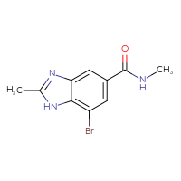 Chemical structure of 7-bromo-N,2-dimethyl-1H-1,3-benzodiazole-5-carboxamide - CSSB02283621680