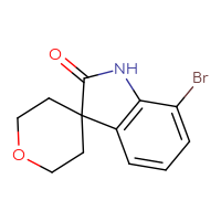 Chemical structure of 7-bromo-1,2-dihydrospiro[indole-3,4'-oxan]-2-one - CSSB00007077982