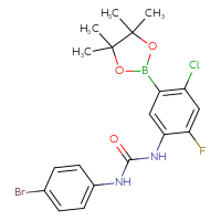 Chemical structure of 1-(4-bromophenyl)-3-[4-chloro-2-fluoro-5-(4,4,5,5-tetramethyl-1,3,2-dioxaborolan-2-yl)phenyl]urea - CSSB21332058172