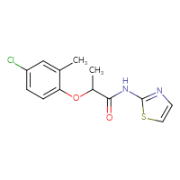 Chemical structure of 2-(4-chloro-2-methylphenoxy)-N-(1,3-thiazol-2-yl)propanamide - CSSB00026320150
