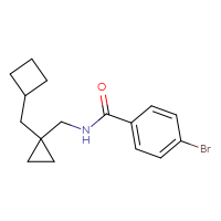 Chemical structure of 4-bromo-N-{[1-(cyclobutylmethyl)cyclopropyl]methyl}benzamide - CSSB02224259029