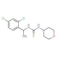 Chemical structure of 1-[1-(2,4-dichlorophenyl)ethyl]-3-(oxan-4-yl)thiourea - CSSB02041967767