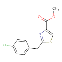 Chemical structure of methyl 2-[(4-chlorophenyl)methyl]-1,3-thiazole-4-carboxylate - CSSB00000338178